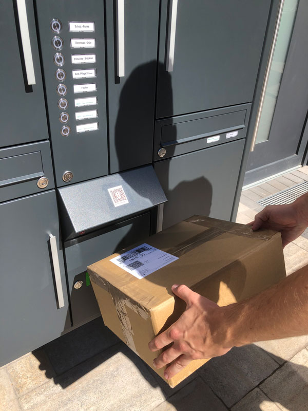 Parcel-Box Paketbriefkasten Paketkasten - Briefkasten Kombination "pafory" Schritt 2: Keiner da? Strichcode einscannen
